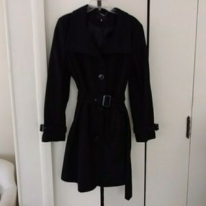 Black Wool Trench Coat XL Worthington